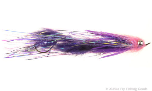 Fly Fishing Flies Steelhead, Salmon x 3 Articulated Hareball Leech Purple