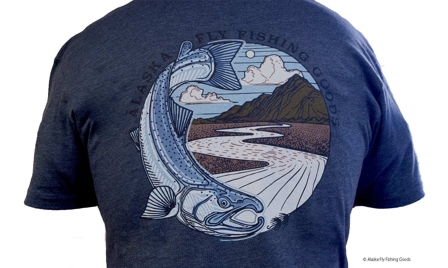 Alaska Fly Fishing Goods - Shop T-Shirt - Charcoal Gray