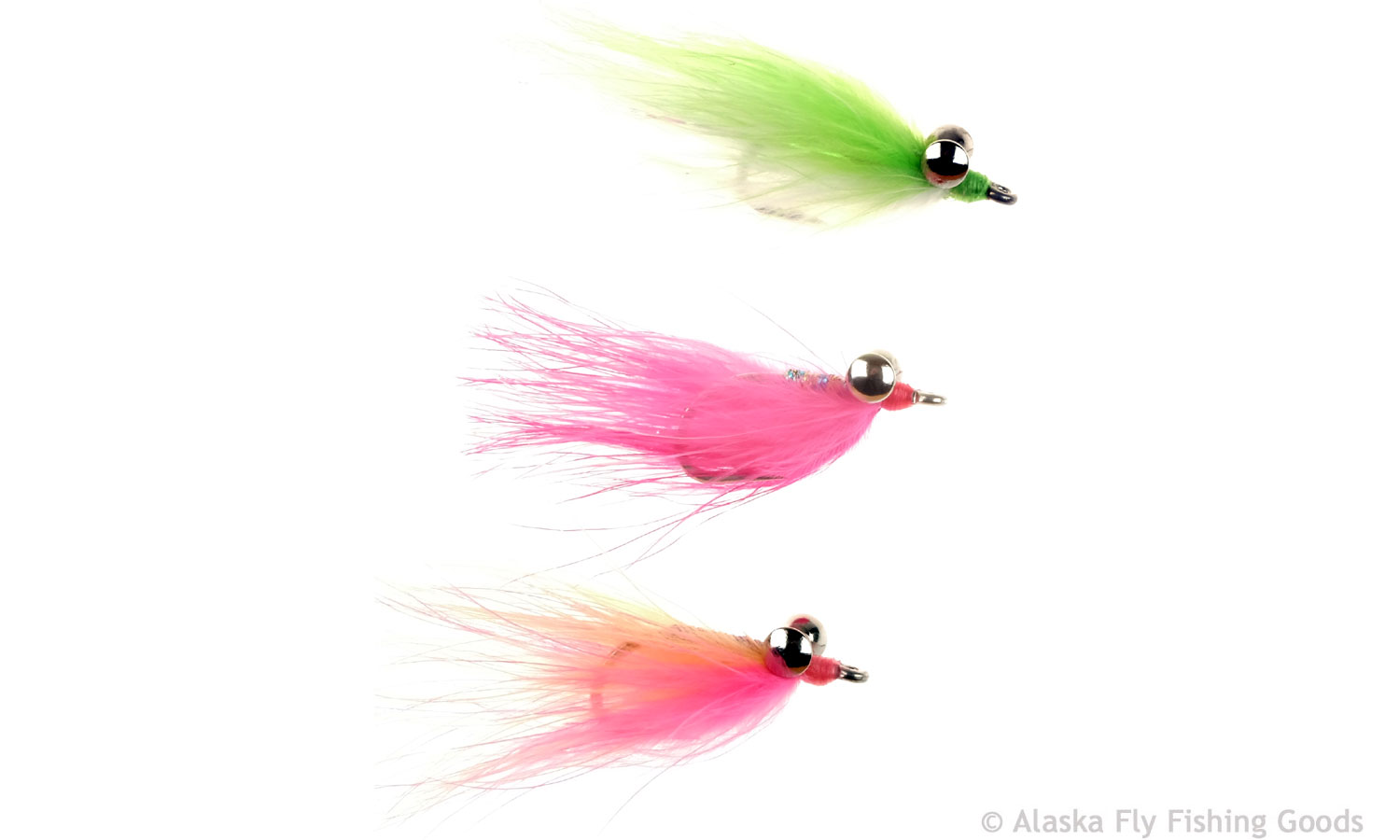 WHITE QTY 6 x SIZE #2 PINK SHOWGIRL SALTWATER FLY FISHING FLY 