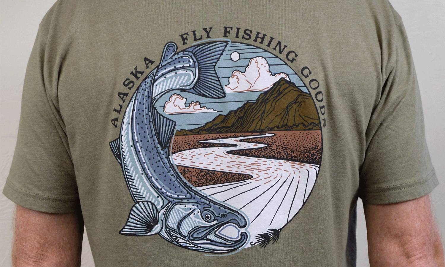 Driving force Generator Maori Alaska Fly Fishing Goods - Shop T-Shirt - Light Olive - GIFTS - Alaska Fly  Fishing Goods